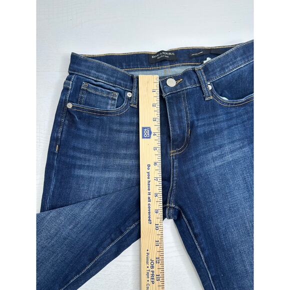 Banana Republic Mid Rise Skinny Jeans Cropped Blue Dark Wash Cuffed Western 26 - Picture 8 of 9